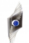 Preview: A2005 - steel4you SKARAT 3D-Windspiel Quadrat mit blauer Glasperle