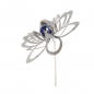 Preview: A3011 - steel4you SKARAT Gartenstecker Deko Blume mit blauer Glas-Perle