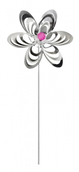 A3001 - steel4you SKARAT Gartenstecker Deko Blume mit roter Polaris-Perle