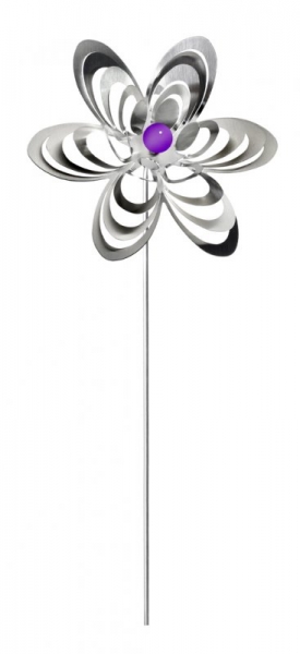A3001 - steel4you SKARAT Gartenstecker Deko Blume mit lila Polaris-Perle